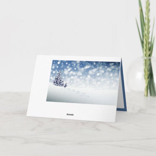 Carte Élégant Noël de Noël Arbre à neige d'hiver (Dos)