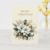Carte Élégant Noël Poinsettia Fleurs vacances (Fleur jaune)