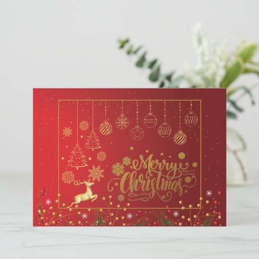 Carte Élégant Noël Red Berri (Debout devant)