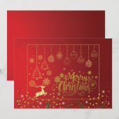 Carte Élégant Noël Red Berri (Devant / Derrière)