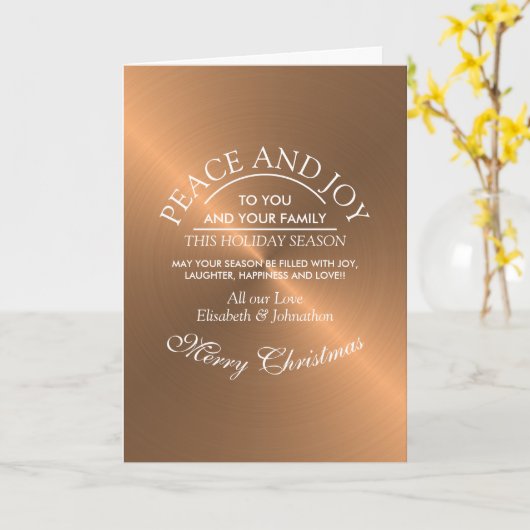 Carte Élégant Noël Rose (Fleur jaune)