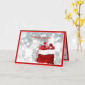 Carte Elégant Noël Vacances Père Noël Sac Présente Cadea (Fleur jaune)