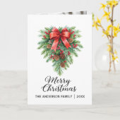 Carte Élégant Noël Wreath Holiday (Fleur jaune)