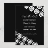 Carte Élégant noir blanc Motif de dentelle florale (Devant / Derrière)