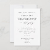 Carte Elégant noir et blanc simple mariage merci (Devant)