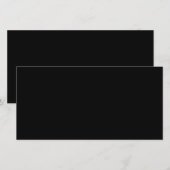 Carte Élégant Noir Uni (Devant / Derrière)