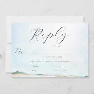 Carte Elégant Ocean Beach Watercolor Mariage Repas RSVP