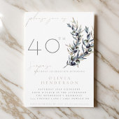 Carte Élégant Olive Branch Surprise Anniversaire Invitat
