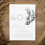 Carte Élégant Olive Branch Surprise Anniversaire Invitat