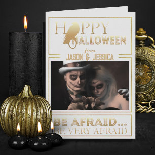 Carte Elégant Or Et Blanc Chic Adulte Adulte Happy Hallo
