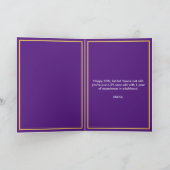 Carte Elégant or et violet son ballon 30e anniversaire (Intérieur)