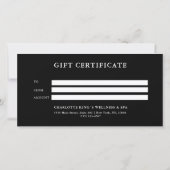 CARTE ÉLÉGANT, OR, NOIR, CERTIFICAT D'AFFAIRES RIBBON (Dos)