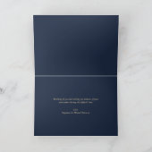 Carte Élégant or script colombe bleu condoléances sympat (Intérieur)