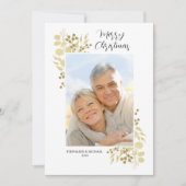 Carte Elégant or vert Joyeux Noël Photo (Devant)