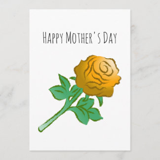 Carte Elegant Orange Rose