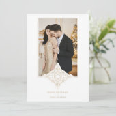 Carte Élégant ornement de dentelle effet Joyeux vacances (Debout devant)