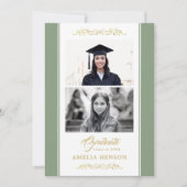 Carte Élégant Ornement Or Graduation 2 Photo (Devant)