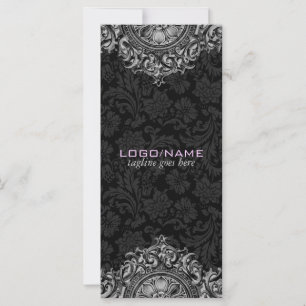 Carte Élégant ornement Vintage noir et blanc