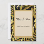 Carte Élégant palmier d'or exotique Feuilles (Devant)