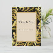 Carte Élégant palmier d'or exotique Feuilles (Debout devant)