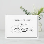 Carte Élégant panneau de mariage Cadeaux pour invités Bo (Debout devant)