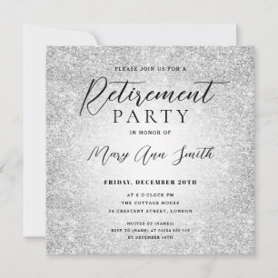 Carte Élégant Parti de la retraite Glam Parties scintill