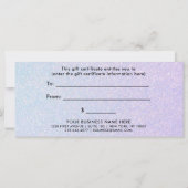 Carte Elégant Pastel Dreamy | Certificat cadeau Glam (Dos)