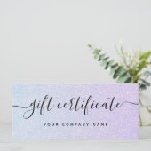 Carte Elégant Pastel Dreamy | Certificat cadeau Glam (Debout devant)