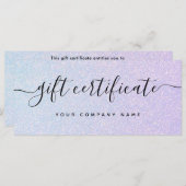 Carte Elégant Pastel Dreamy | Certificat cadeau Glam (Devant / Derrière)