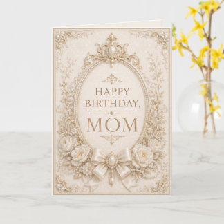 Carte Elegant Pearl & Gold Birthday Card for Mom
