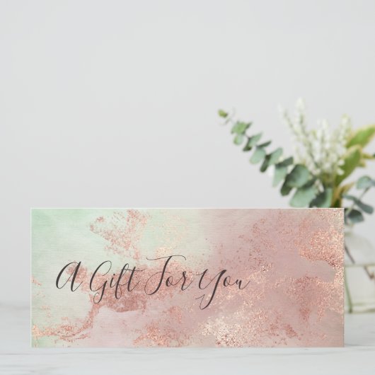 Carte Elégant peintre de maquillage d'or rose moderne (Debout devant)