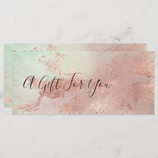 Carte Elégant peintre de maquillage d'or rose moderne (Devant / Derrière)