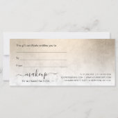 Carte Elégant peintre de maquillage en marbre blanc or c (Dos)