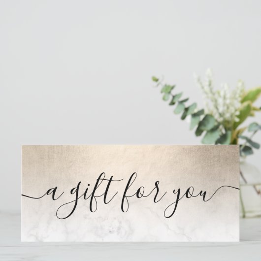 Carte Elégant peintre de maquillage en marbre blanc or c (Debout devant)