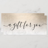 Carte Elégant peintre de maquillage en marbre blanc or c (Devant / Derrière)