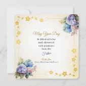 Carte Elegant Personalized Hydrangea Flat Birthday (Dos)