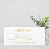 Carte Élégant personnalisation White & Gold Script Busin (Debout devant)