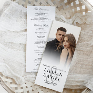 Carte Elegant Photo Wedding Program Card