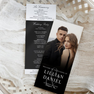 Carte Elegant Photo Wedding Program Card