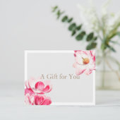 Carte Élégant Pink Floral Magnolia certificat cadeau (Debout devant)