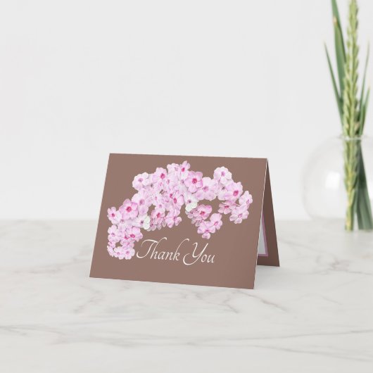 Carte Elegant Pink Flowers Chic Bouquet Thank You (Devant)