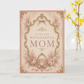 Carte Elegant Pink & Gold Birthday Card for Mom