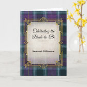 Carte Elegant Plaid Art Deco Bridal Shower (Fleur jaune)