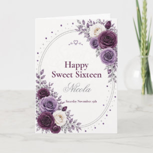 Carte Élégant Plum Améthyste Sweet 16