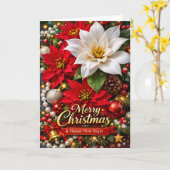 Carte Elegant Poinsettia Christmas Greeting Card (Fleur jaune)