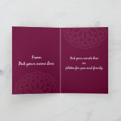 Carte Elegant pourpre foncé personnalisable Eid mubarak (Intérieur)