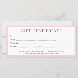 Carte Élégant Pretty Pink Minimaliste Nom d'entreprise