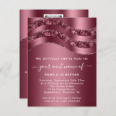 Carte Élégant professionnel Rose Mariage nuptiale douce (Devant / Derrière)