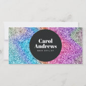 Carte Élégant Rainbow Parties scintillant HairSalon cert (Dos)