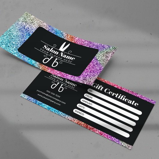 Carte Élégant Rainbow Parties scintillant Salon Certific